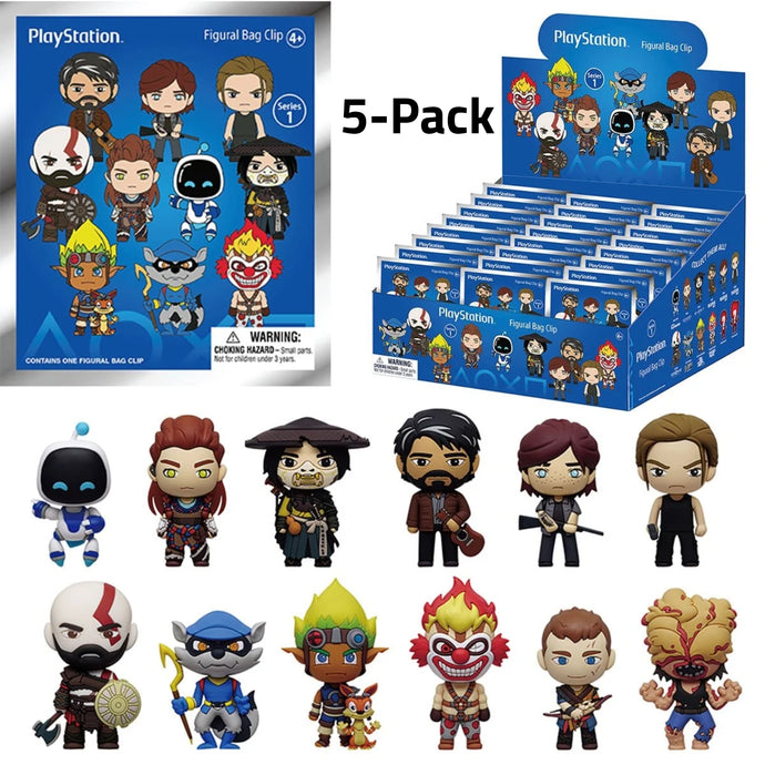 PlayStation Series 1 3D Foam Bag Clip Random (5 pack)