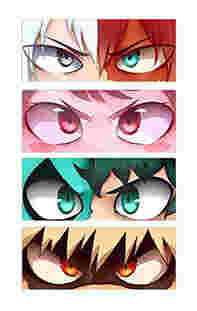 3D Motion Anime Stickers Waterproof Japanese Manga Motion MHA My Hero Academia- Charecter Eyes